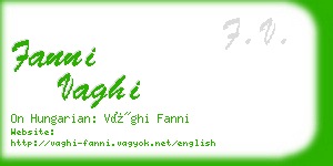 fanni vaghi business card